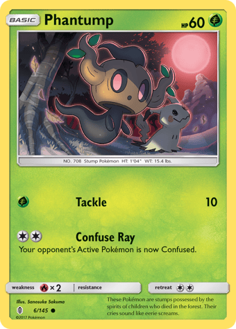 Phantump Guardians Rising Pokemon Card