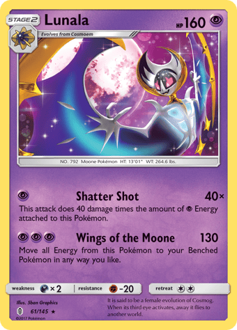 Lunala Guardians Rising Pokemon Card