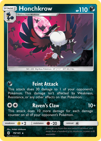 Honchkrow Guardians Rising Pokemon Card