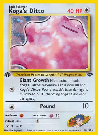 Koga's Ditto Gym Challenge Pokemon Card