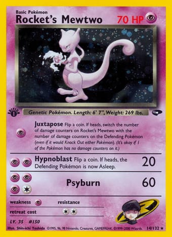 Rocket's Mewtwo Gym Challenge Pokemon Card