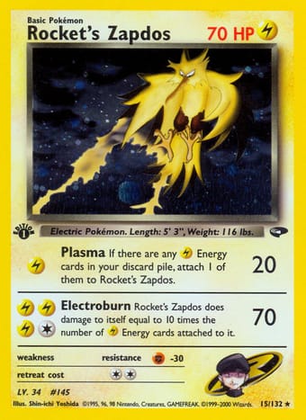 Rocket's Zapdos Gym Challenge Pokemon Card