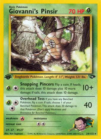 Giovanni's Pinsir Gym Challenge Pokemon Card
