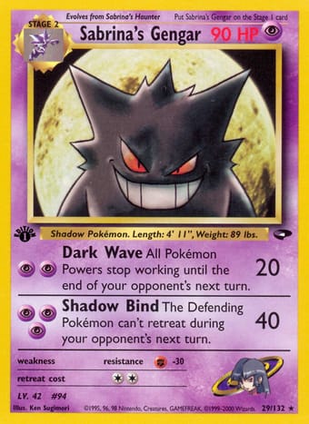Sabrina's Gengar Gym Challenge Pokemon Card