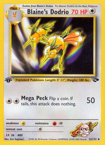 Blaine's Dodrio Gym Challenge Pokemon Card