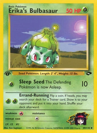 Erika's Bulbasaur Gym Challenge Pokemon Card