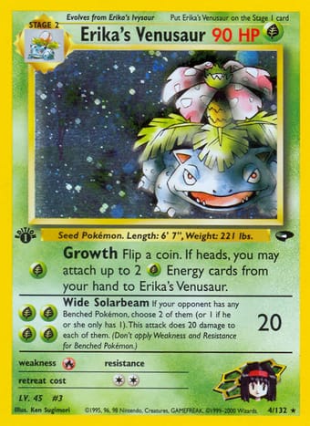 Erika's Venusaur Gym Challenge Pokemon Card