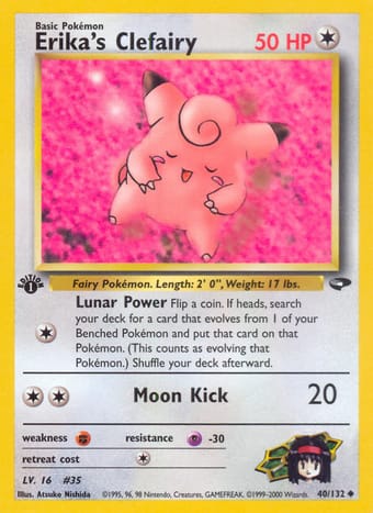Erika's Clefairy Gym Challenge Pokemon Card