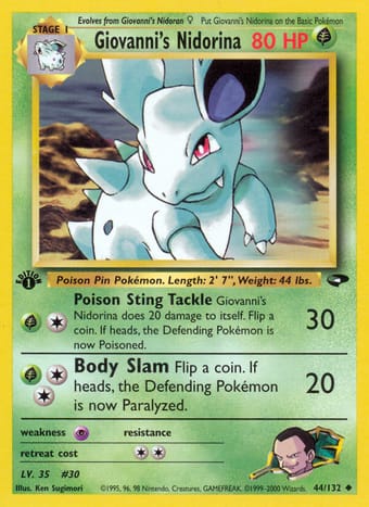 Giovanni's Nidorina Gym Challenge Pokemon Card