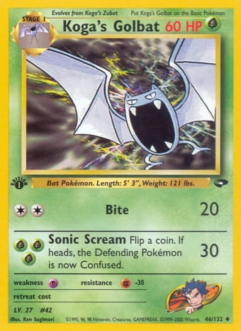Koga's Golbat Gym Challenge Pokemon Card
