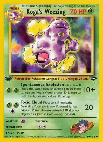 Koga's Weezing Gym Challenge Pokemon Card