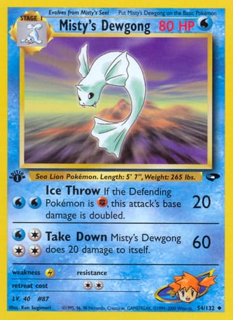 Misty's Dewgong Gym Challenge Pokemon Card