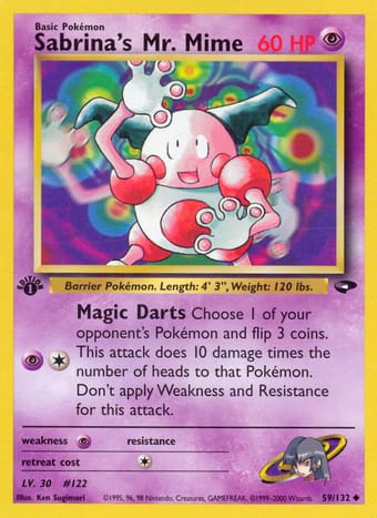 Sabrina's Mr. Mime Gym Challenge Pokemon Card