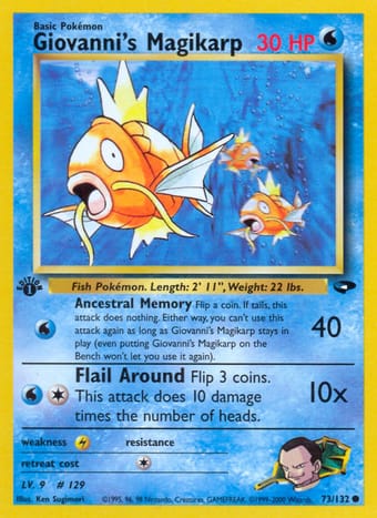 Giovanni's Magikarp Gym Challenge Pokemon Card