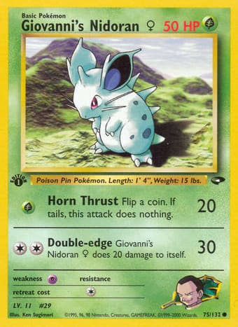 Giovanni's Nidoran♀ Gym Challenge Pokemon Card