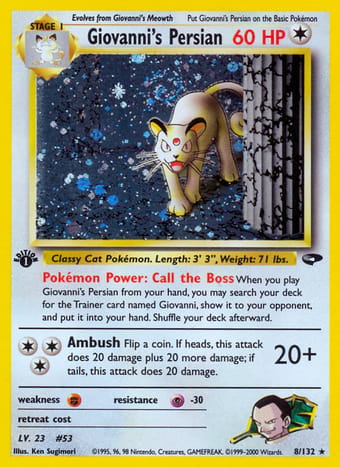 Giovanni's Persian Gym Challenge Pokemon Card