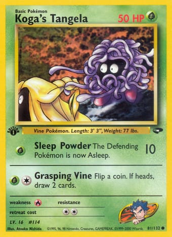 Koga's Tangela Gym Challenge Pokemon Card