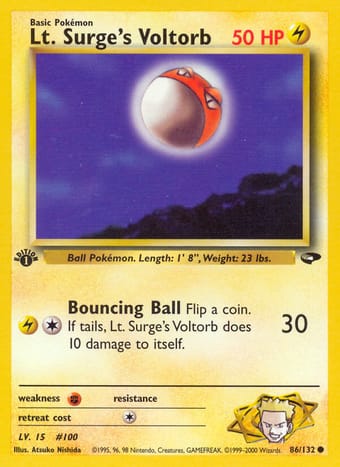 Lt. Surge's Voltorb Gym Challenge Pokemon Card