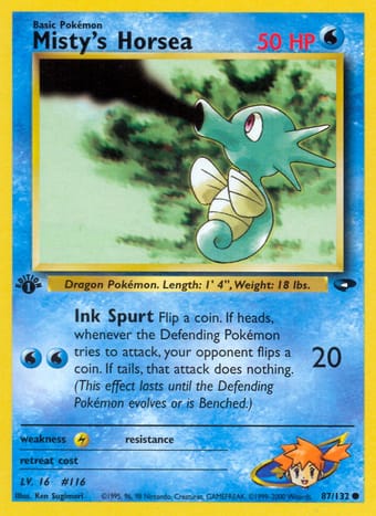 Misty's Horsea Gym Challenge Pokemon Card