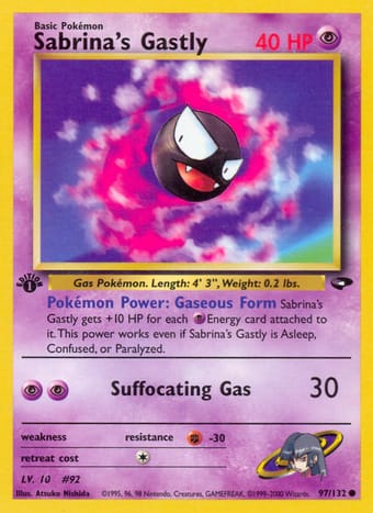 Sabrina's Gastly Gym Challenge Pokemon Card
