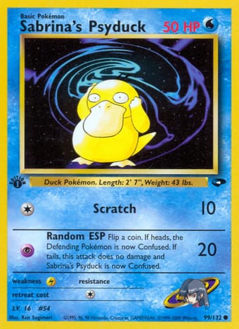 Sabrina's Psyduck Gym Challenge Pokemon Card