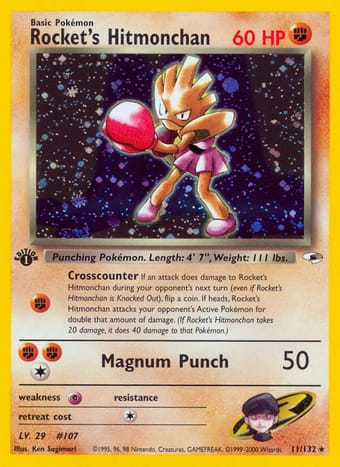 Rocket's Hitmonchan Gym Heroes Pokemon Card