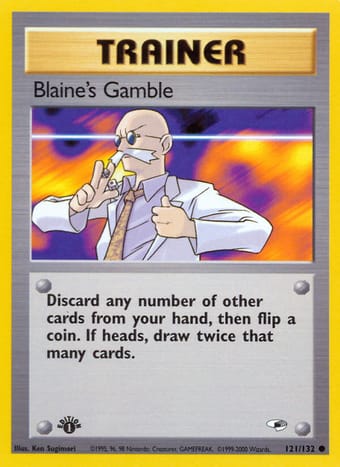 Blaine's Gamble Gym Heroes Pokemon Card