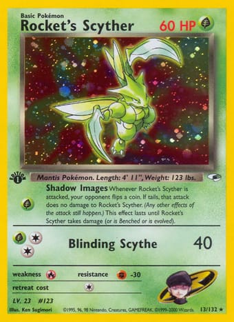 Rocket's Scyther Gym Heroes Pokemon Card