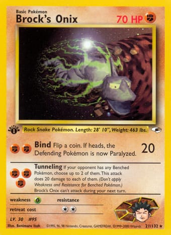 Brock's Onix Gym Heroes Pokemon Card
