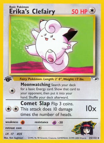 Erika's Clefairy Gym Heroes Pokemon Card