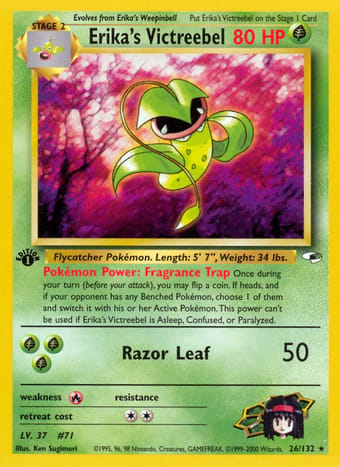 Erika's Victreebel Gym Heroes Pokemon Card