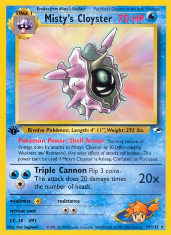 Misty's Cloyster Gym Heroes Pokemon Card