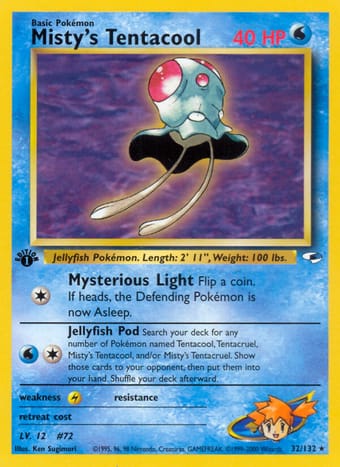 Misty's Tentacool Gym Heroes Pokemon Card
