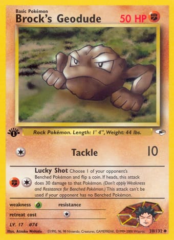 Brock's Geodude Gym Heroes Pokemon Card