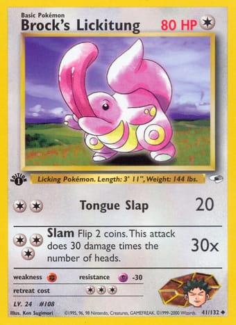 Brock's Lickitung Gym Heroes Pokemon Card