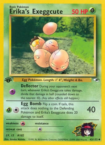 Erika's Exeggcute Gym Heroes Pokemon Card