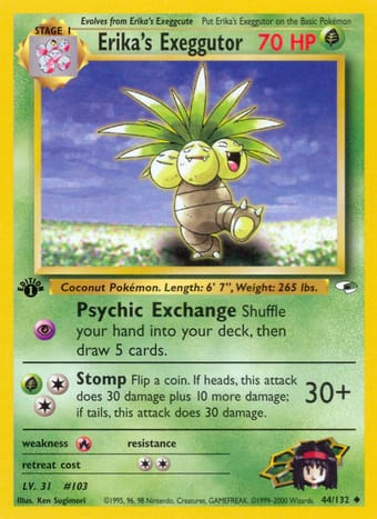 Erika's Exeggutor Gym Heroes Pokemon Card