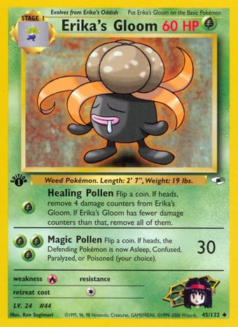 Erika's Gloom Gym Heroes Pokemon Card