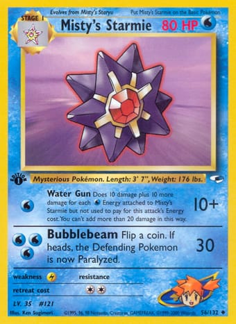 Misty's Starmie Gym Heroes Pokemon Card