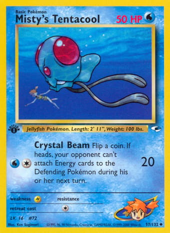 Misty's Tentacool Gym Heroes Pokemon Card