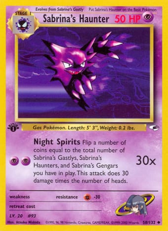 Sabrina's Haunter Gym Heroes Pokemon Card