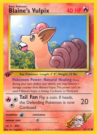 Blaine's Vulpix Gym Heroes Pokemon Card
