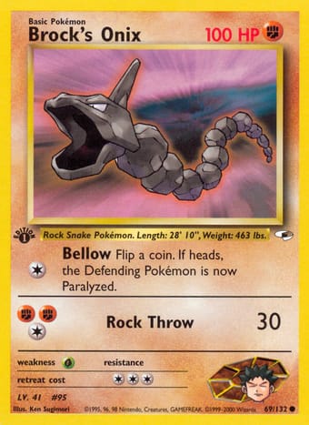 Brock's Onix Gym Heroes Pokemon Card