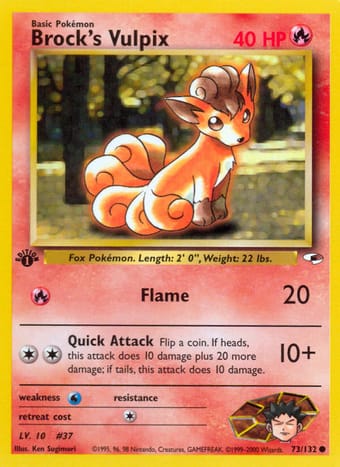 Brock's Vulpix Gym Heroes Pokemon Card