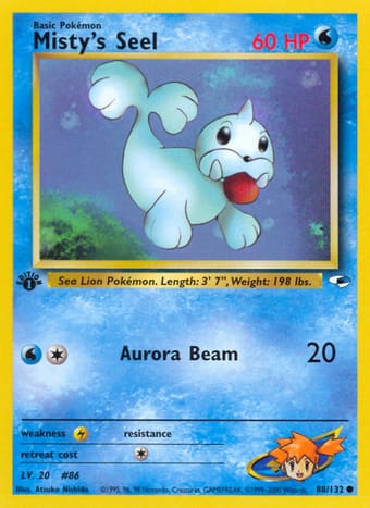 Misty's Seel Gym Heroes Pokemon Card