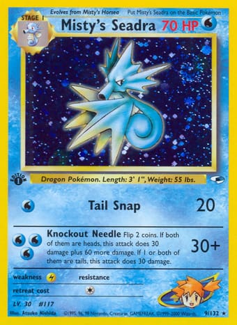 Misty's Seadra Gym Heroes Pokemon Card