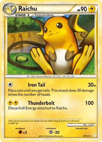 Raichu HeartGold & SoulSilver Pokemon Card