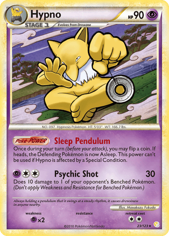 Hypno HeartGold & SoulSilver Pokemon Card