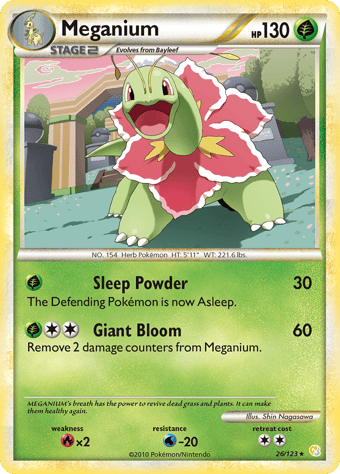 Meganium HeartGold & SoulSilver Pokemon Card