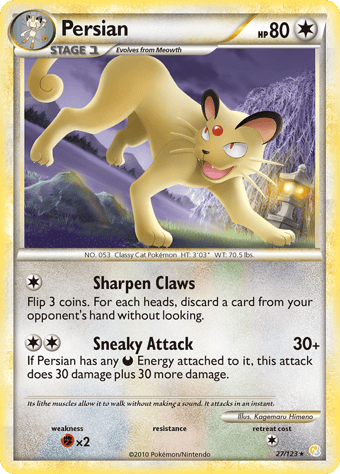 Persian HeartGold & SoulSilver Pokemon Card